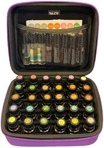 Hytek Gear Essential Oil Carrying Case Holds 30 5ml-15ml - Perfect for Traveling with Oils! Multiple Colors! (30 Vial, Gray Elephant)
