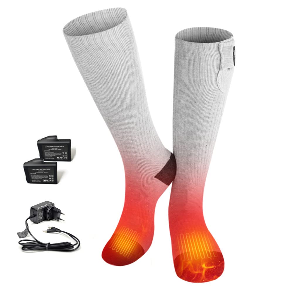 BARCHI HEAT Calze riscaldate per Uomini e Donne, Calze riscaldate elettriche Ricaricabili, scaldapiedi Invernali, Adatte per Sci, Ciclismo, Pesca, Caccia, ECC.