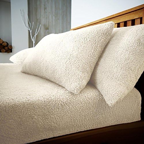 Teddy Bear Fleece Single Fitted Sheet, Single Bed Sheets Plain Thermal Warm Soft Cuddly Fluffy Bedding, Aubergine