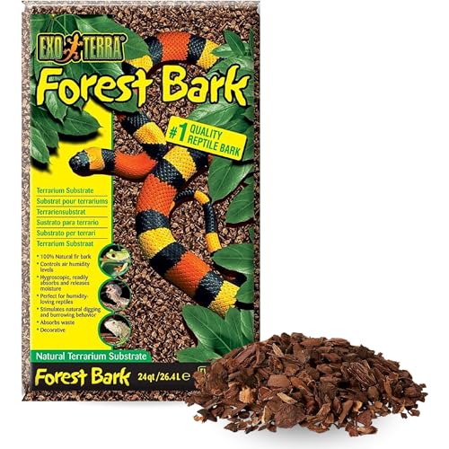 Exo Terra Forest Bark, Terrarium Substrat aus Tannenrinde, ideal für feuchtigkeitsliebende Reptilien, Amphibien und Wirbellose, 4,4L