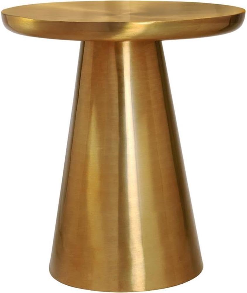 Meridian Furniture Martini Collection Modern | Contemporary End Table with Brushed Gold Metal Top, 20" W x 20" D x 22" H, Matte Black Base