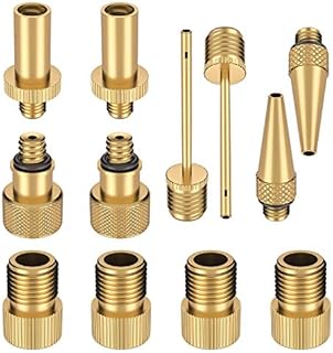 SuMile 12pcs Bike Bicycle Pump Adapter Valve Pure Copper Adapter Set Bicycle Schrader Valve Adapter No Air Leakage,not discolour DV AV SV Valve Adapter for Bike Tire Inflator Air Pump Compressor