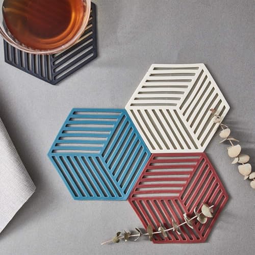 Xmart India Silicone Trivets – Heat-Resistant Pot Holders, Dish Coasters, ...