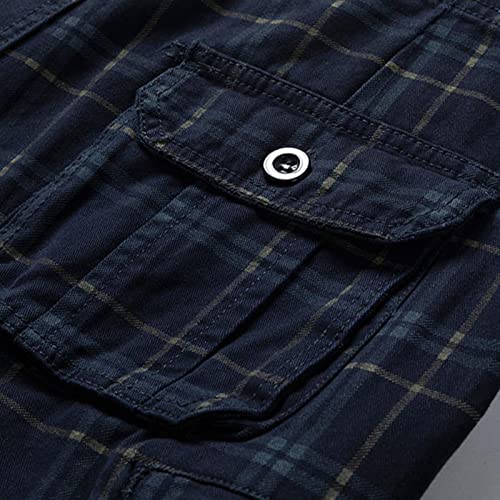 Short cargo multi-poches zippées en coton ample pour homme
