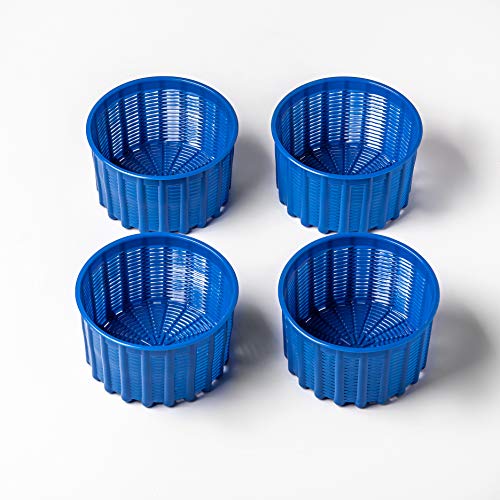 Cheese making Cheese molds Goat cheese Cheesemaking Rennet cheesemaking Feta Cheese molds Milk Cheese press Cheese rennet Hard cheese Molde para queso | 4 pcs 0.6L/1.33lbs Blue Original HOZPROM