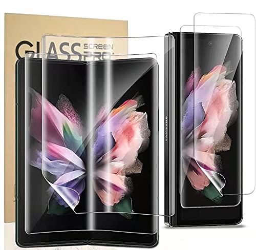 CYCFAIML Screen Protector for Samsung Galaxy Z Fold 5 5G, Flexible TPU Screen Protector, 2 Pack Front with 2 Pack Inside, Fingerprint Unlock, Case Friendly, Bubble Free, Anti-Scratch, HD Clear by CYCFAIML - Used condition - US$7.25