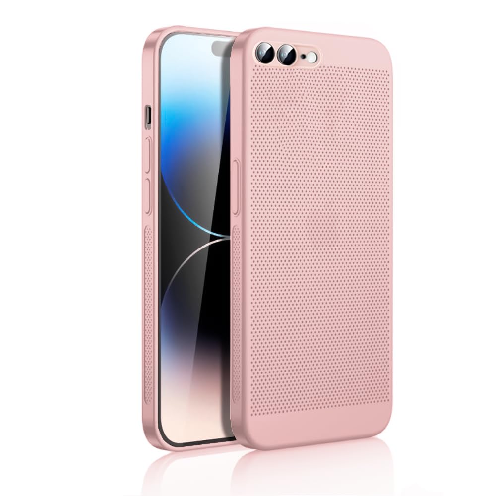Dl3 Mobilak Case For iPhone 7 Plus/iPhone 8 Plus Heat Dissipation Case with Built-in Camera Lens Protector Slim Fit Breathable Cooling Anti-Fingerprint Hard PC Back Shockproof Cover