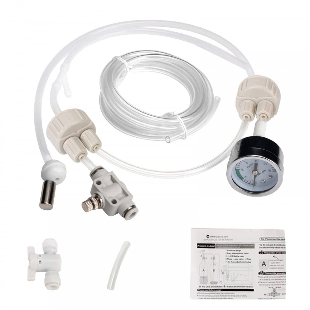 DONGKER Kit de générateur de CO2 à monter soi-même pour aquarium, tube de valve avec manomètre pour aquarium
