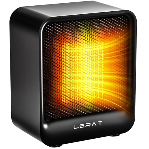 Lerat Space Heater, Portable Mini Heater for Indoor Use, 500W Fast Heating Small Desk Heater with...