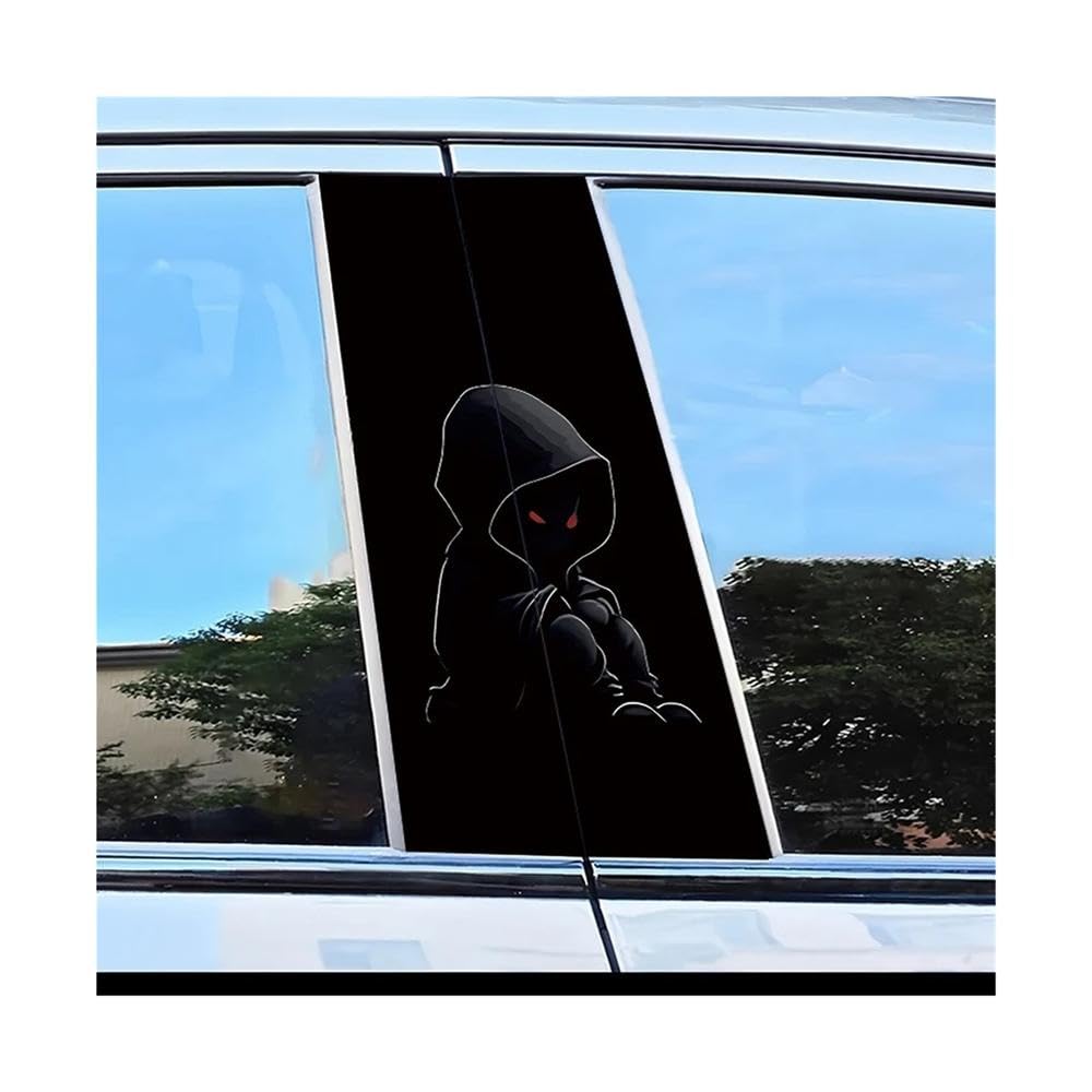 Decorative Items 2pcs Car B-Pillar Stickers Dark Hooded Figure Scratch Resistant Personalized