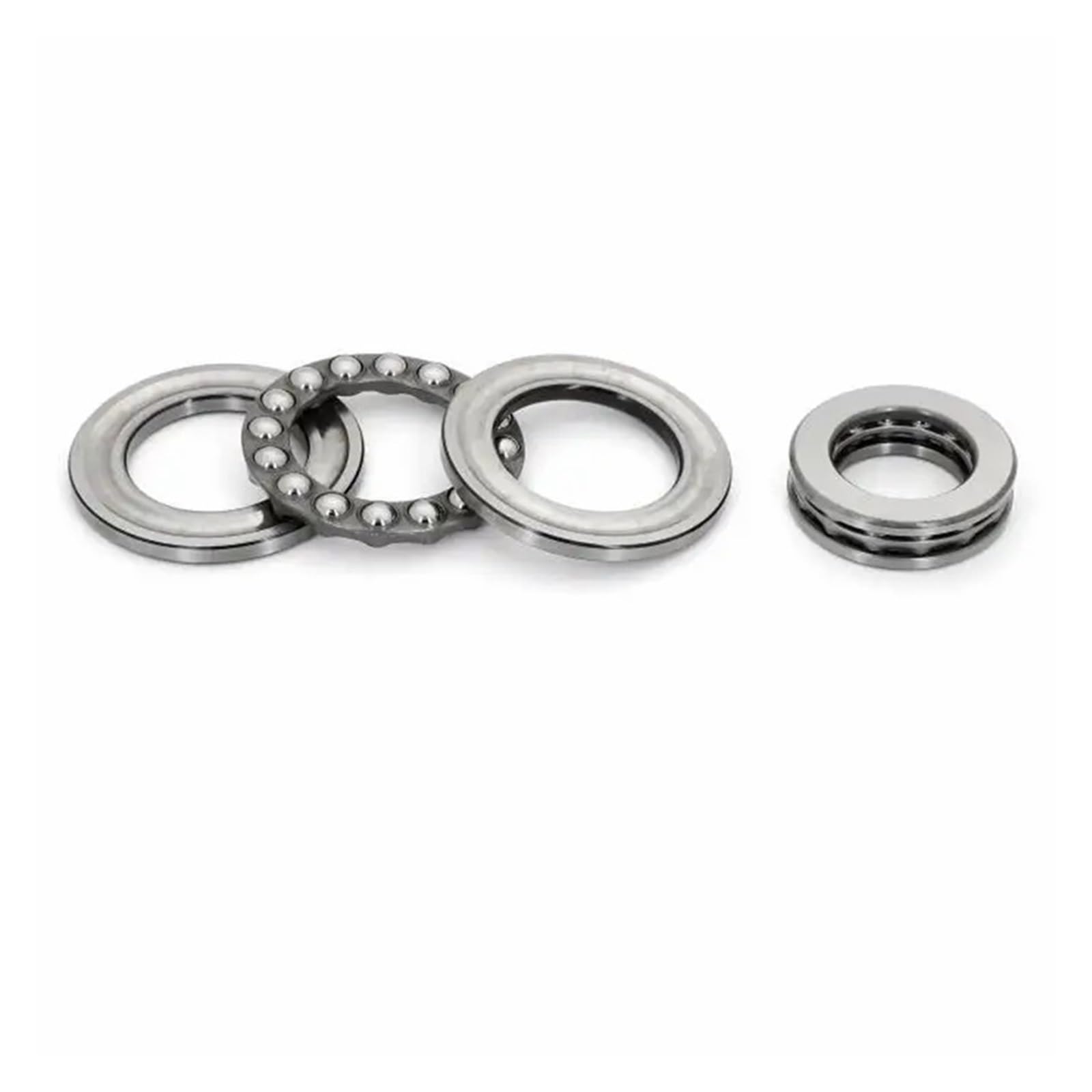 Rodamientos axiales de agujas. Rodamiento de empuje 51100-51107 Plata Tamaños múltiples Paquete 2-4 PCS(2PCS-51100 10X24X9MM)