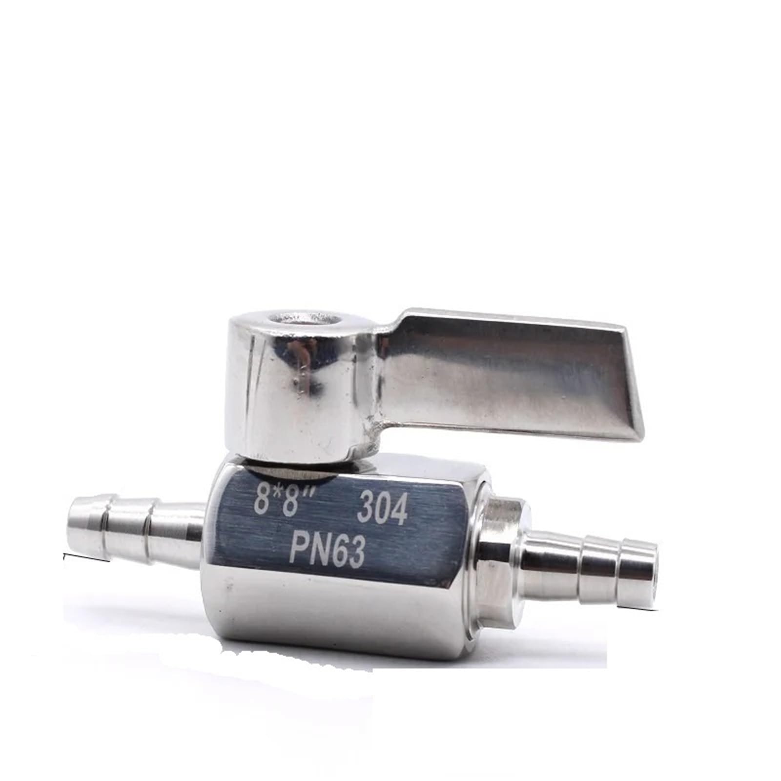 Robinet à boisseau sphérique 10mm en inox 304 avec raccord cannelé