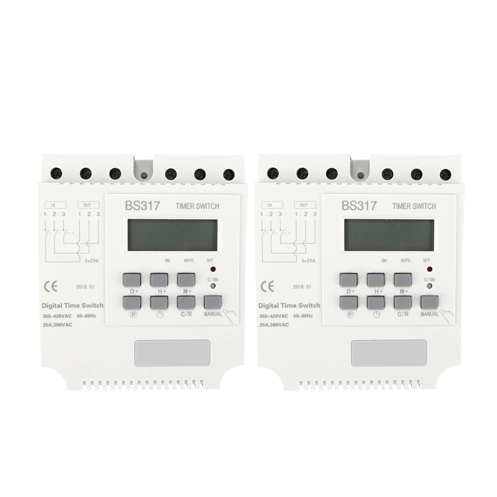 Interruttore Timer Digitale trifase 25A 380V, con 16 Volte di accensione/spegnimento al Giorno Intervallo di impostazione 'Ora 1 min-168 Ore
