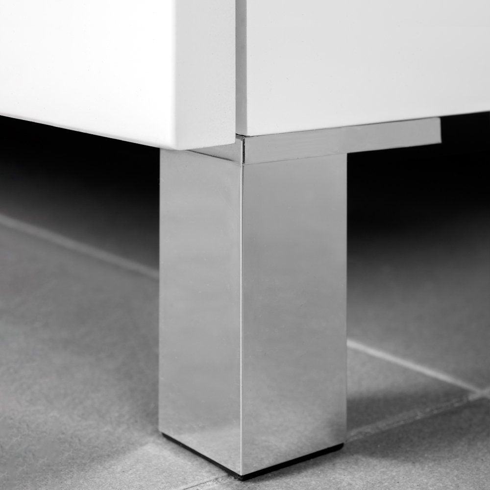 Emuca Stopka do mebli, wysokość 100 mm, plastik, szara metaliczna, 4 szt.