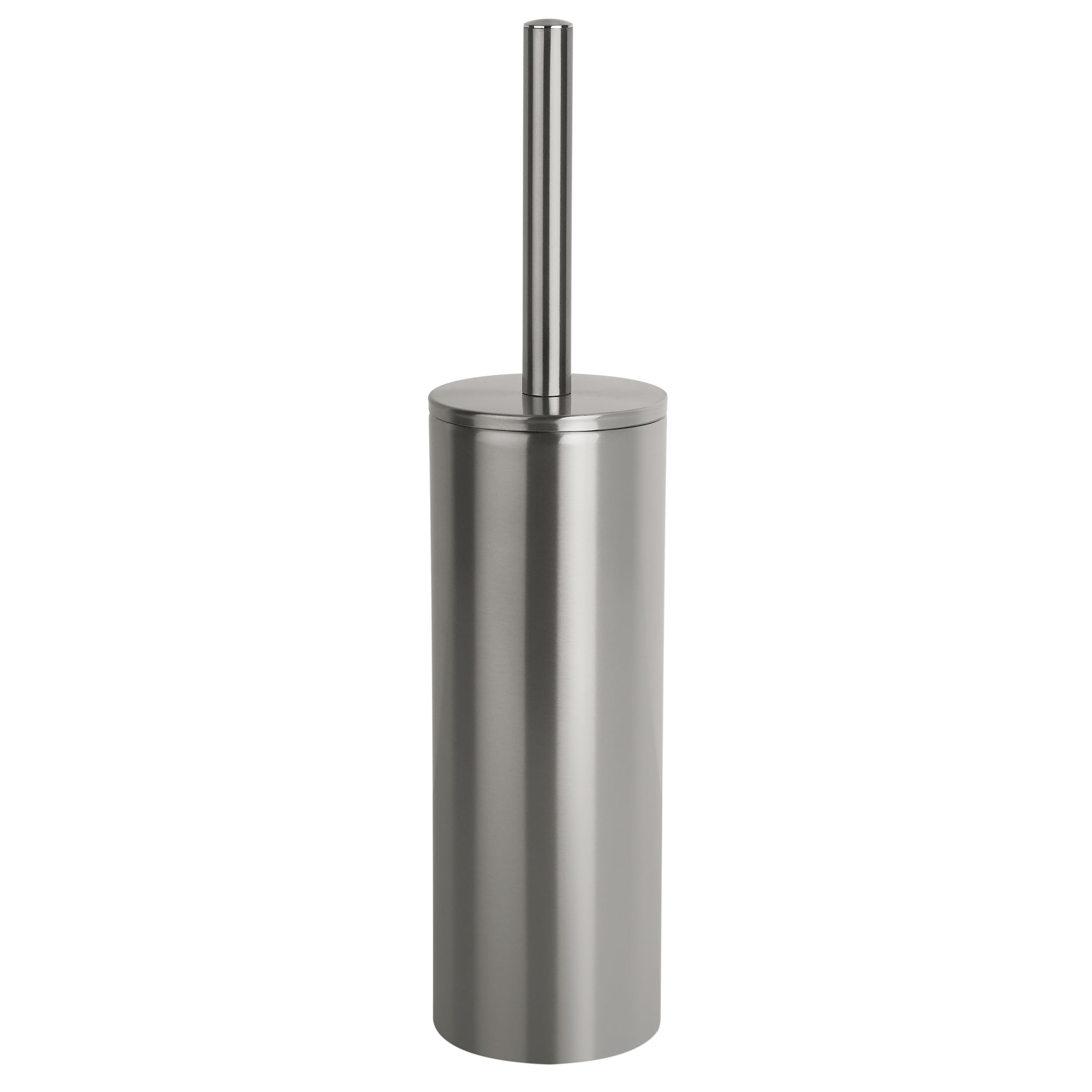 Spirella Brosse WC à Poser Porte-Balai Toilette Pot à Balai Nyo Haute qualité en Acier Inoxydable avec récipient hygiénique Argent satiné