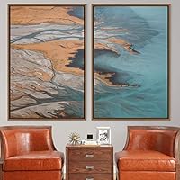 2 Piece Framed Canvas Wall Art Natural Abstract Canvas Prints Home Artwork Decoration for Living Room,Bedroom - 16