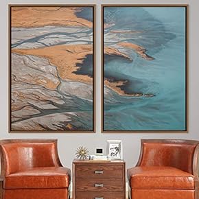 signwin 2 Piece Framed Canvas Wall Art Natural...