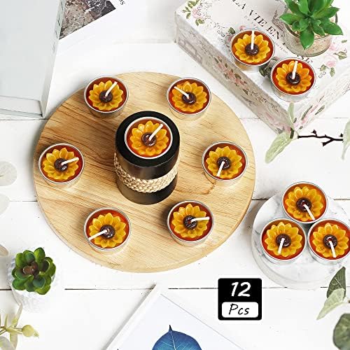 Sunflower Candle - Sunflower Party Favors - Yellow Candles - Tea Party Favors - Sunflower Decorations for Birthday Party - Sunflower Baby Shower - Favors for Guests - Mini Candles Party Favors 12PCS