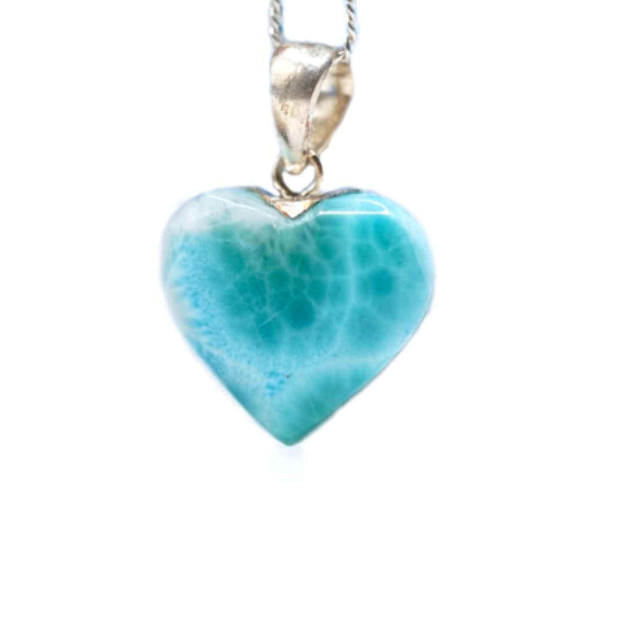 KarimarGenuine Larimar Jewelry for Women – Handmade Pendant Necklace– Choose Larimar Heart, Moon, Round, Tear, or Oval – Or Bead Choker with Free Moonstone, Lapis Lazuli, Onyx, Rose Quartz & Amethyst