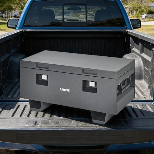 Garvee Truck Tool Box, Heavy Duty Jobsite Tool Box with Locks & Removable Feet, Tool Storage Organizer for Truck, Trailer, Jobsite, Garage