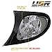 DEPO E46 4D Cornering Lights - Black with Clear Lens Corner Turn Signal Lamps Set (Left + Right) Compatible with BMW E46 3 Series 4 Doors Sedan and 5 Doors Wagon (Black/Clear)