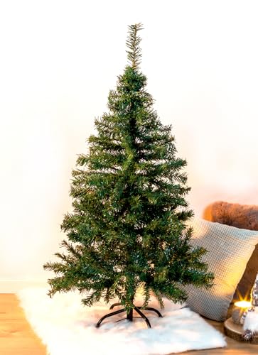 Künstlicher Weihnachtsbaum inklusive Ständer - 90 cm in grün - Kleiner Kunst Tannenbaum - Weihnachtsdeko Christbaum Tanne unecht klappbar mit Kunststoff Baumständer