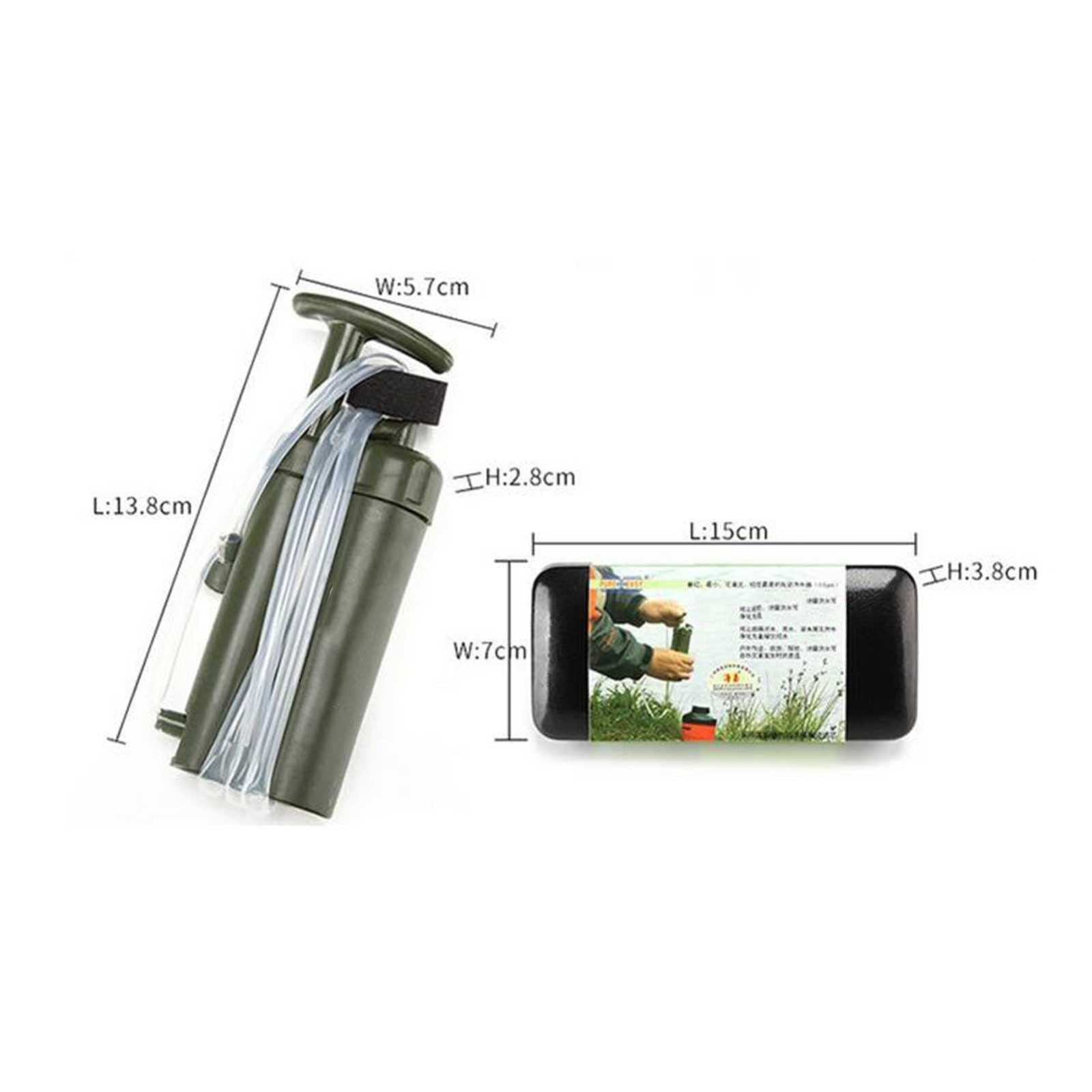 Mini Depuratore d'acqua Portatile, Filtro Depuratore d'acqua Campeggio Pompa A Pressione Manuale per Purificazione dell'acqua per Preparazione di Emergenza, Trekking