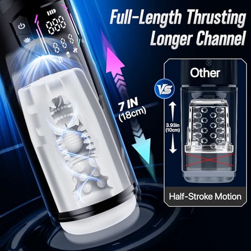 Image of Uoffile Male Sex Toys for Men - Pocket Pussy Male Masturbator Mens Sex Toy with 8 Sucking & Thrusting & Vibrating, Adult Toys Penis Pump Male Stroker, Sex Machine LCD Display & Suction Base