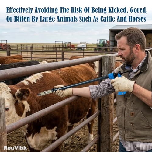 Image of 25ml Repeating Livestock Syringe Gun-Long Pole Veterinary Injector | with 5 Dose Settings, Ergonomic Grip, Clear Barrel & Luer Lock for Cattle, Horses, Goats, Sheep, Pigs