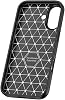 Case Black Carbon Silicone Original Compatible with Spia Apple iPhone 17 (Compatible with Apple iPhone 17, Black)