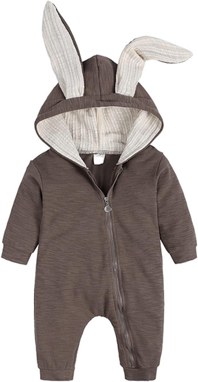 Tuta Intera Neonato Con Cappuccio Orecchie Orso - Body In Cotone Per Primavera/autunno - Foto 2