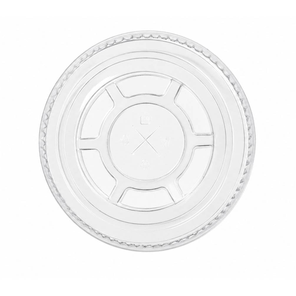 1250 flache Deckel mit Loch, Shaker-Becher, Durchmesser 78 mm, transparent, PET, wiederverwendbar – Smoothie, Saft, Milchshake. D-Work