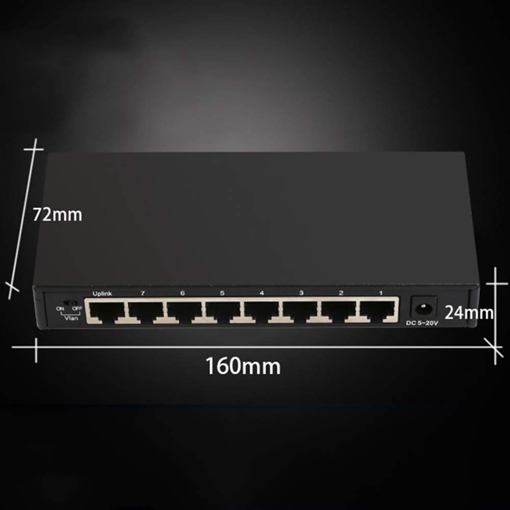 8-portowy przełącznik Ethernet Gigabit Desktop, przełącznik Gigabit z niezarządzanego metalu Monitoruj rozgałęźnik sieci Anti-Burn i Anti-Loop.