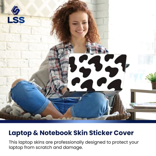 Image of LSS 17 17.3 Inches Laptop Notebook Skin Sticker with 2 Wrist Pads - Reusable Cover Protector Vinyl Sticker Cover Decal Fits 17 inch - 19 inch HP Asus Acer Samsung - Cow Print Pattern