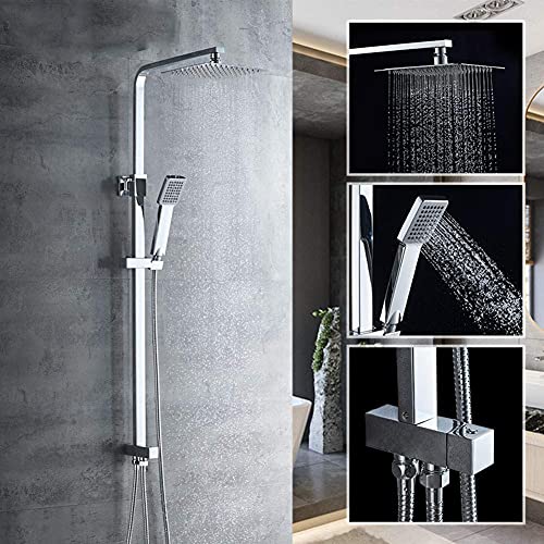Colonne de douche pluie en laiton chrome chic pour salle de bain - 3