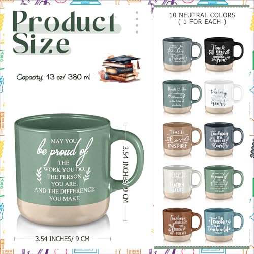 Set de 10 mugs de cerámica para maestros 13 oz miniatura 2