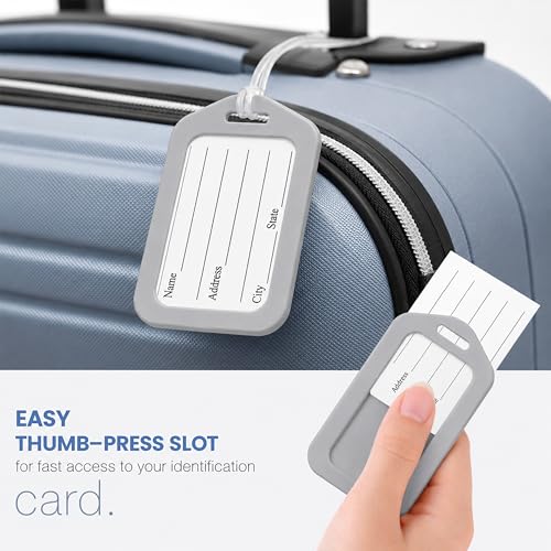 Image of Storite Pack of 6 Luggage Tags, Smart Tags for Travel Suitcases, Travel Bags Tags for Easily Identification of Bags (Grey)