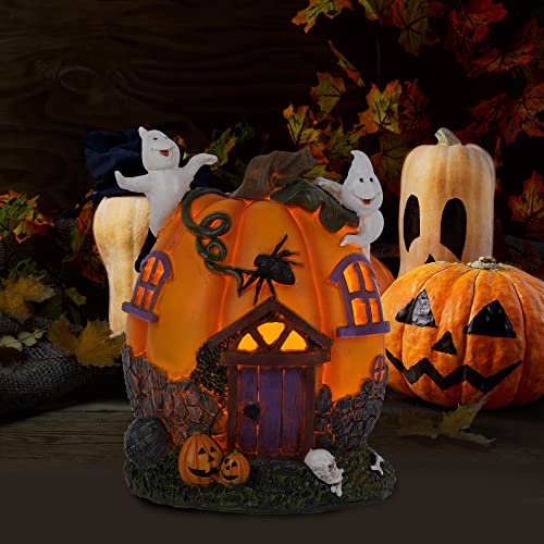 Topadorn Halloween Jack Lantern Pumpkin & Ghosts LED Resin Statue Decoration, Fall Garden Figurine for Party, Bookshelf, Indoor, Patio Decor, 7" H by Topadorn - Image 9