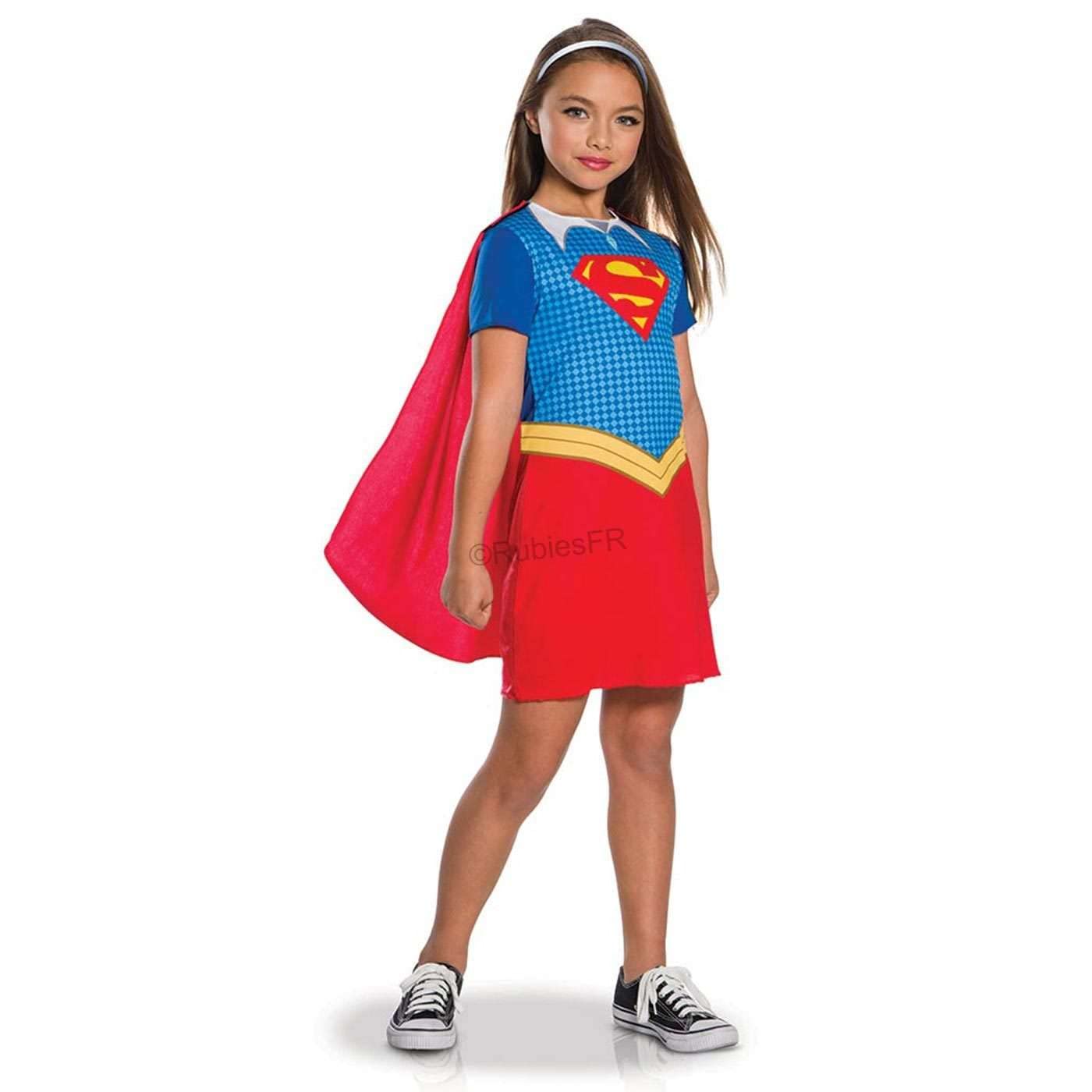 Déguisement Supergirl Classique pour Enfants - Costume Complet avec Cape Rouge