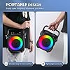 Karaoke Machine with Two Wireless Microphones, Portable Karaoke Machine for Adults & Kids, Portable Bluetooth Speaker with partybox PA System, LED Lights, Supports TF Card/USB, AUX in, FM, USB,TWS #5