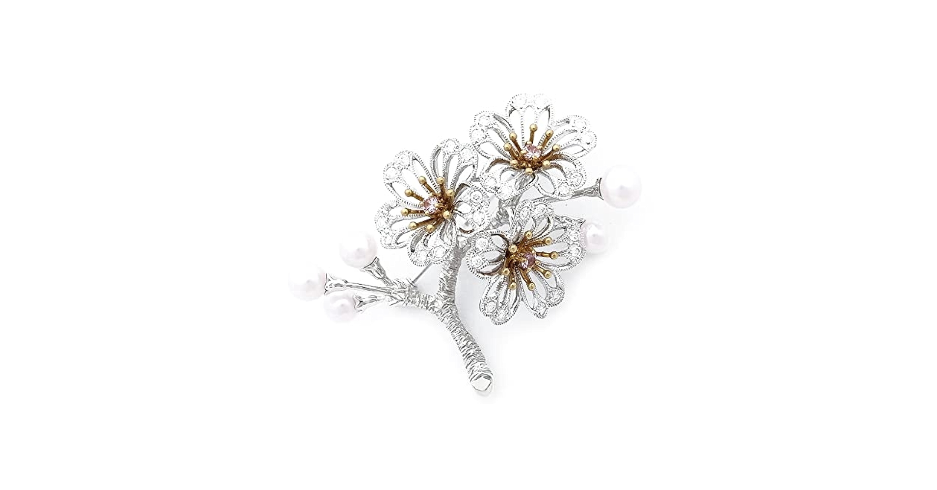 Amazon | [ミキモト]MIKIMOTO 桜モチーフ ブローチ ダイヤモンド