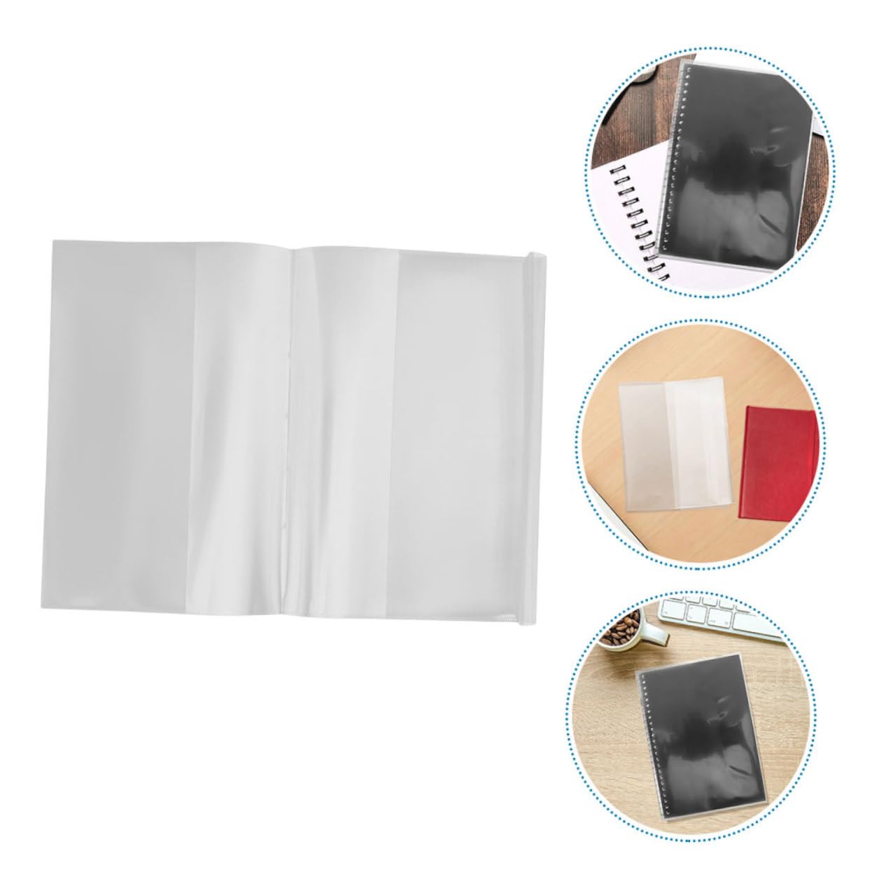 OSALADI 40 Piezas Unidades Funda Libros y Planificadores Transparente de Plástico Resistente Polvo y Arañazos Reutilizable para y Cuadernos