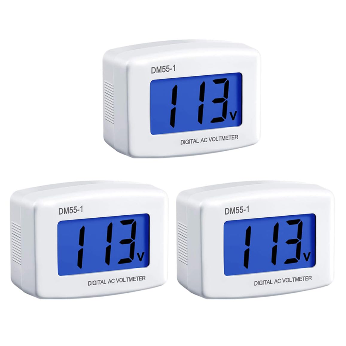 Digital Voltmeter Voltage Tester Gauge Meter Measuring Panel DM55-1 AC 80-300V LCD Display for Home Office 3PCS Voltage Gauge