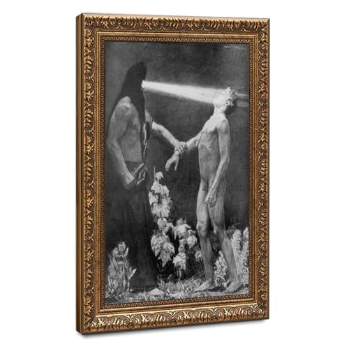 Toile d'hypnose vintage occulte grand format avec son cadre suspendu