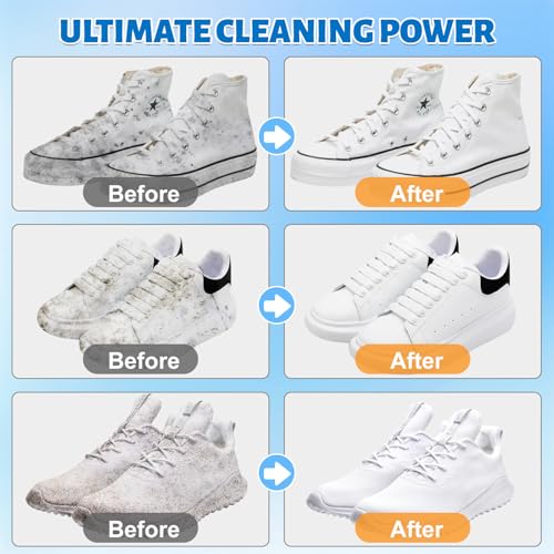 Jevvu Shoe Cleaner, 6.76fl.oz Sneaker Cleaner Foam for Removing Stains and Dirt, Shoe Cleaning Kit for White Shoes, Leather, Knit, Boots, Canvas, Fabric, Tennis by Jevvu - Image 2