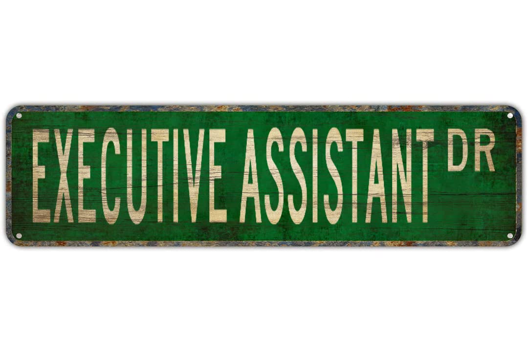 EXECUTIVE ASSISTANT DR Vintage Tin Signs Art Plaque Aluminum for Bedroom Kitchen Garden Wall Bar Club Coffee Hanging Home Decor 4x16 Inch