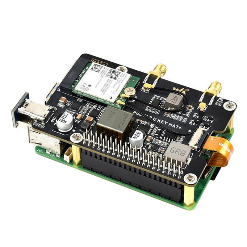VIDOO Scheda Adattatore HAT 5 PCIe verso M.2 E Key con Supporto PoE Output 25W 5V 12V WiFi 7 6 AX210 AX200 BE200 Bluetooth Trasferimento Dati USB Espansione Power Over Ethernet