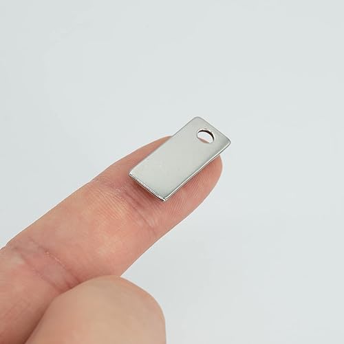 Miniatura 4 de StayMax Etiquetas rectangulares de acero inoxidable 304 para grabado de metal, 25 unidades, casi 1 pulgada