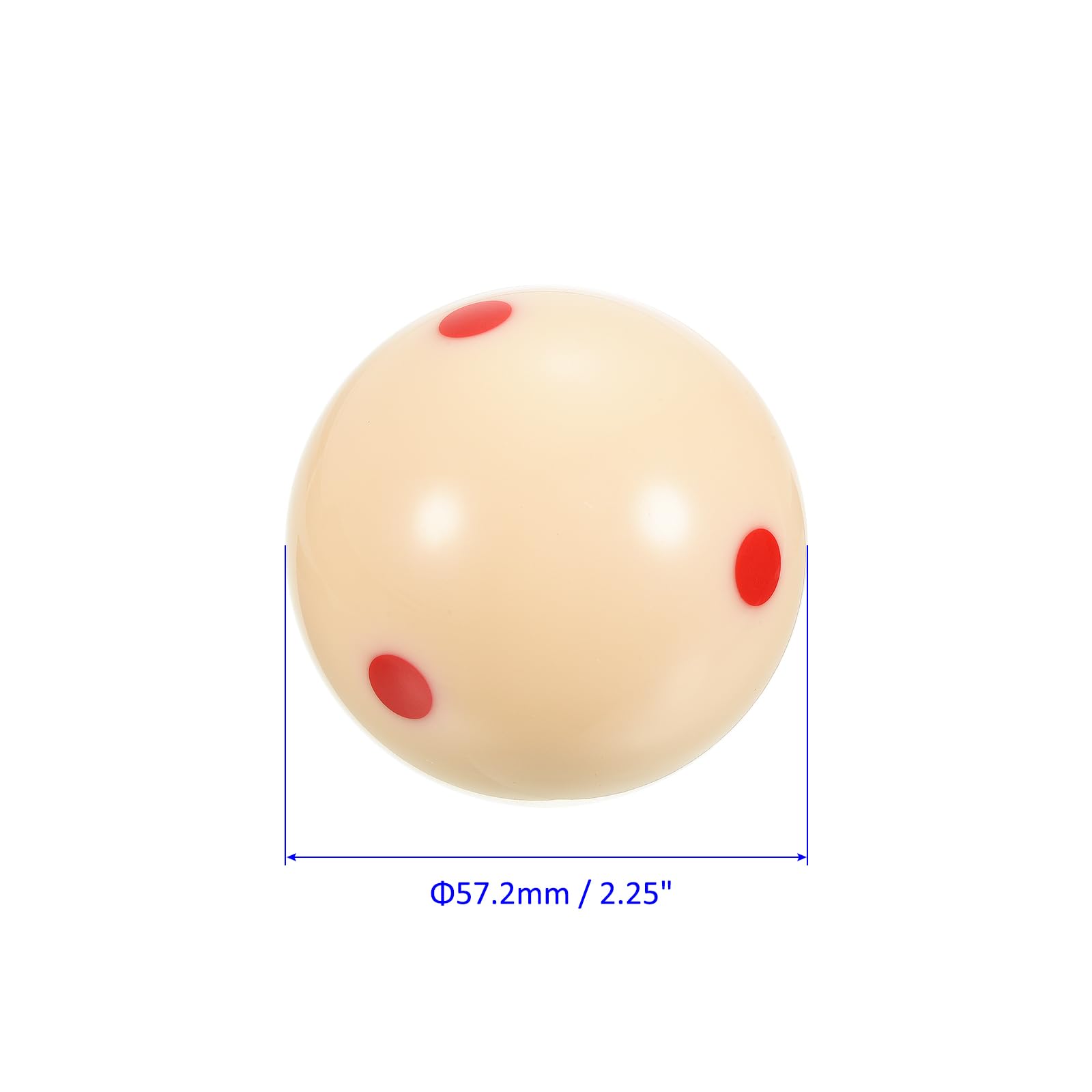 M METERXITY Pool-Billiard Cue Ball - Large Training Pool Ball, Red 6 Dots, Apply to Billiard Room/Game Room (2-1/4 Inch 57.2mm, Beige) - Image 4