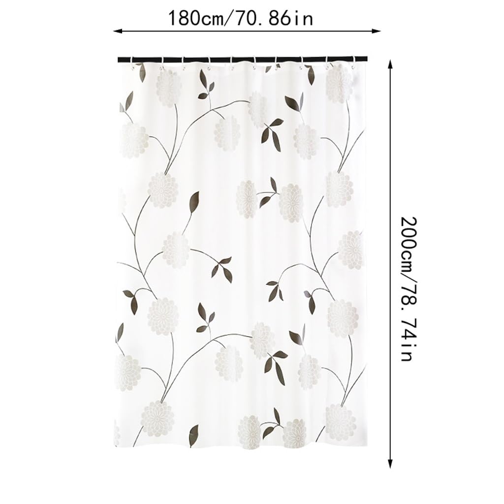 ARINAL Revestimiento de Ducha de PEVA, Cortina de Ducha Gruesa Impermeable, Cortina de Puerta de Bloque de baño con Gancho (Size : W180xH200cm)